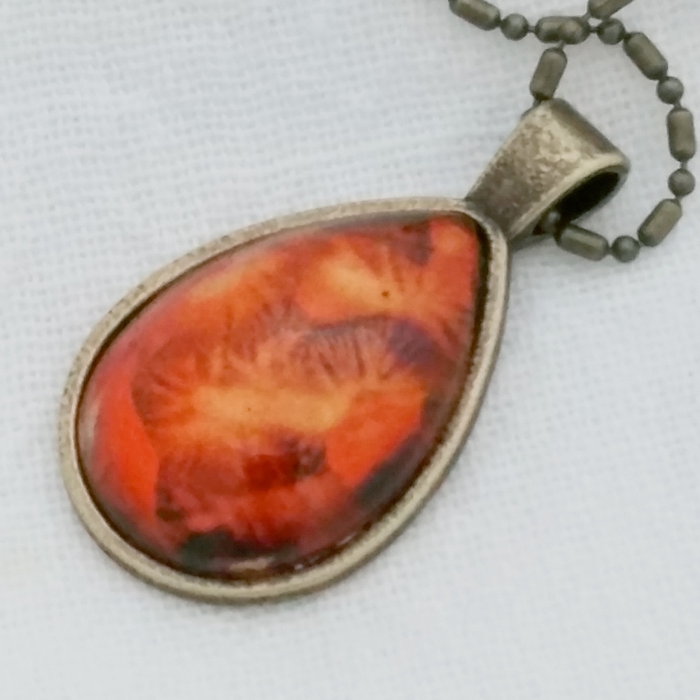 Handmade Alcohol Ink Pendant - Picture 3 of 4